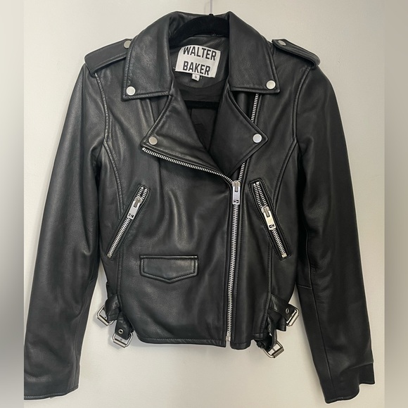 Walter Baker Liz Leather Crop Jacket - Picture 1 of 3